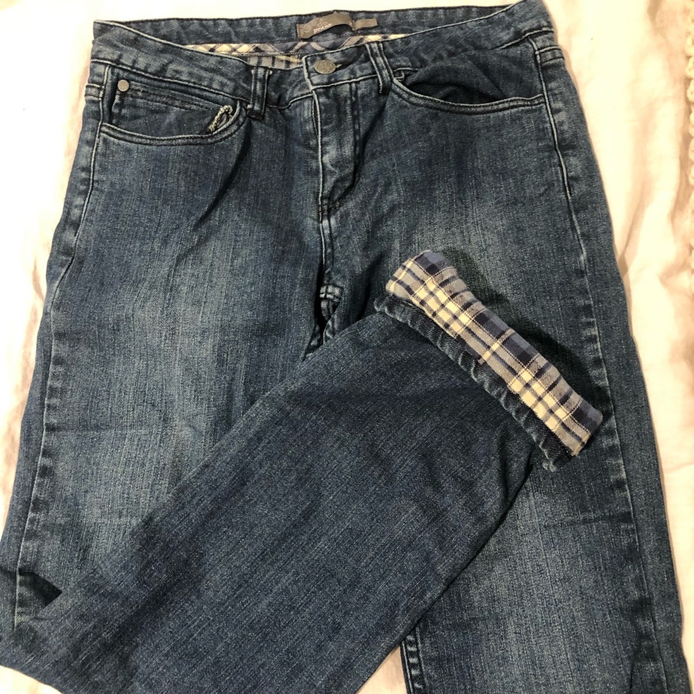 Prana flannel layered stretchy jeans